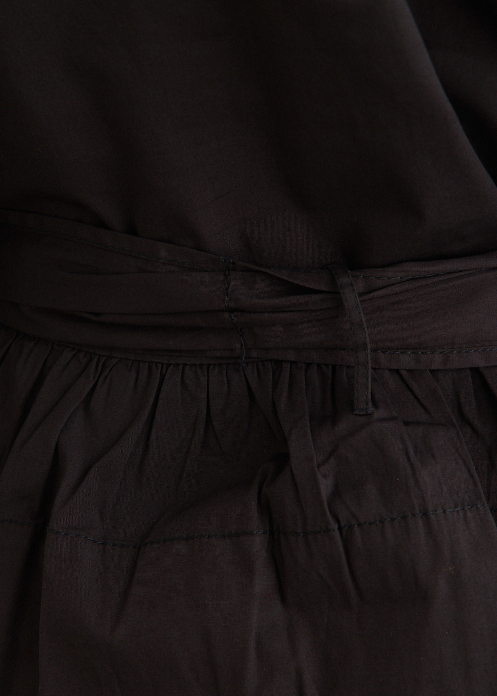 Washed Stretch Cotton Tie Strap Blouse