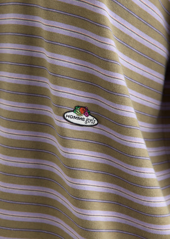 x Fruit of the Loom Striped Long Sleeve Polo