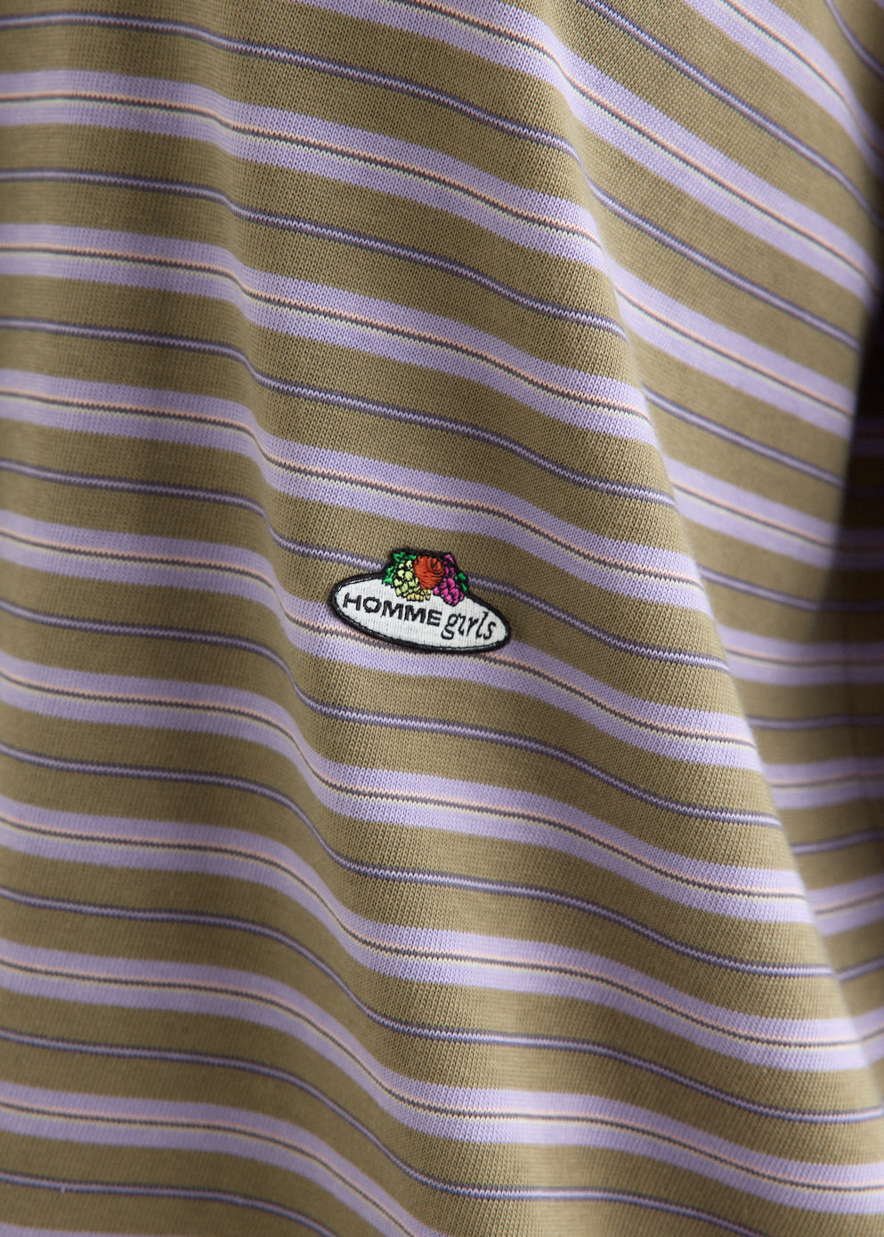 x Fruit of the Loom Striped Long Sleeve Polo