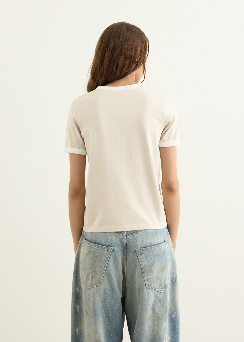 Crop Manche Courte Contrast T-Shirt