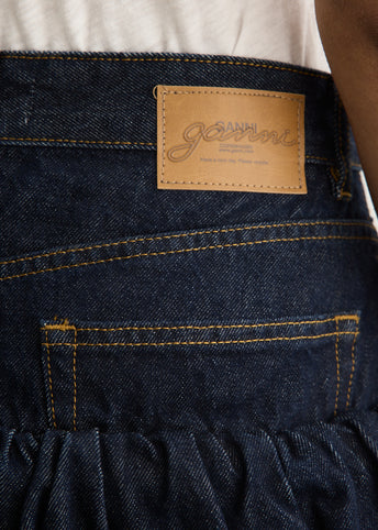 Rinse Denim Bubble Mini Skirt