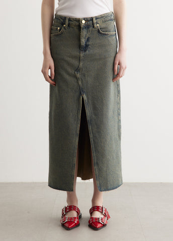 Overdyed Heavy Denim Maxi Skirt