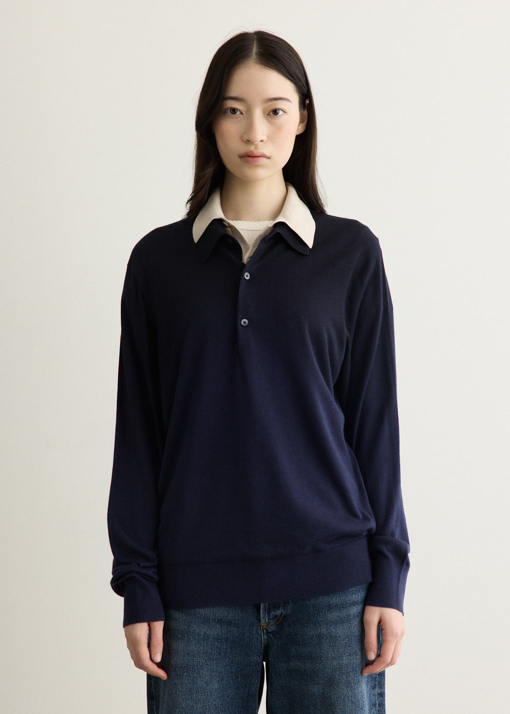 Silk Blend Polo Knit