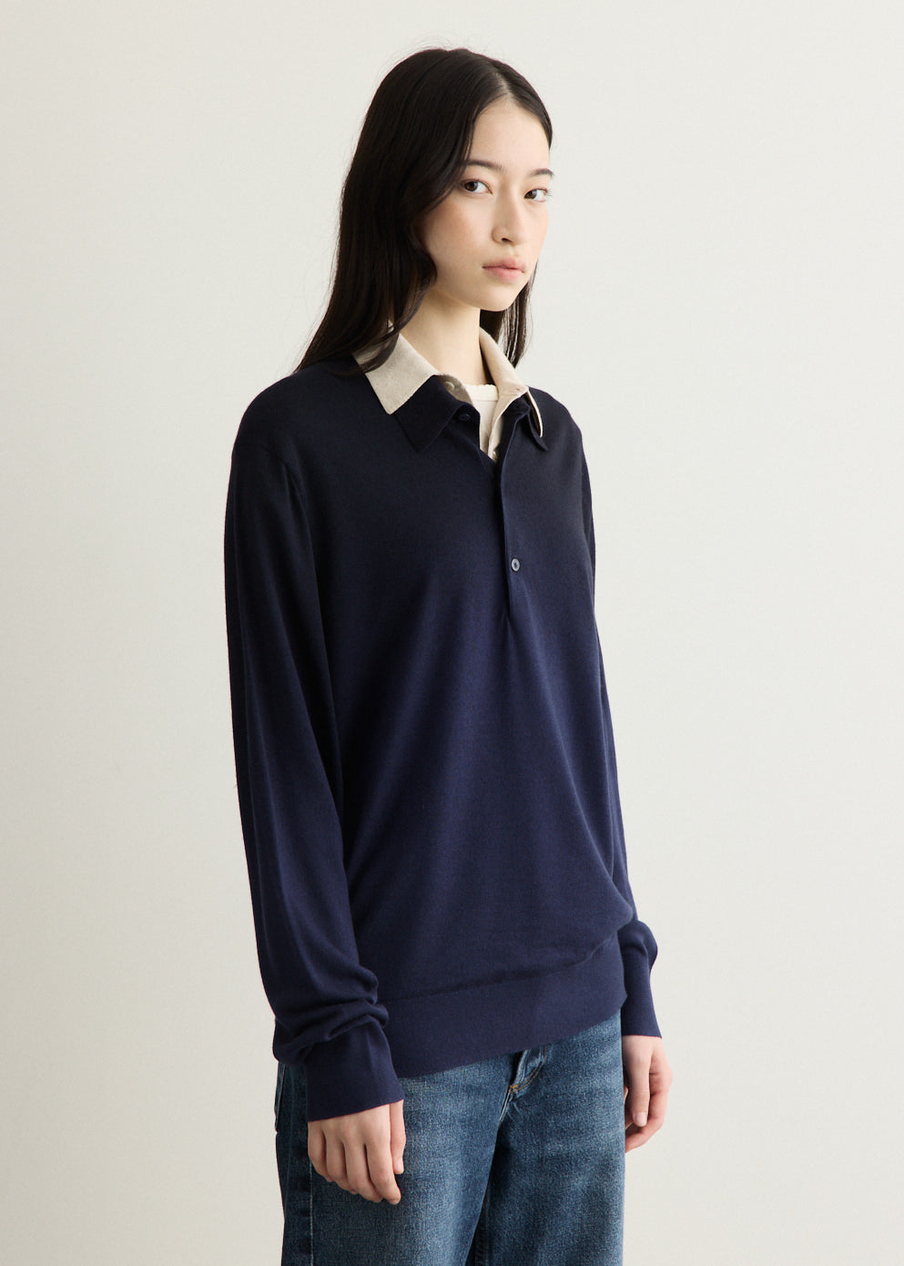 Silk Blend Polo Knit