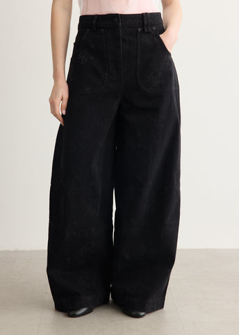 Wide Leg Utility Curve Jeans