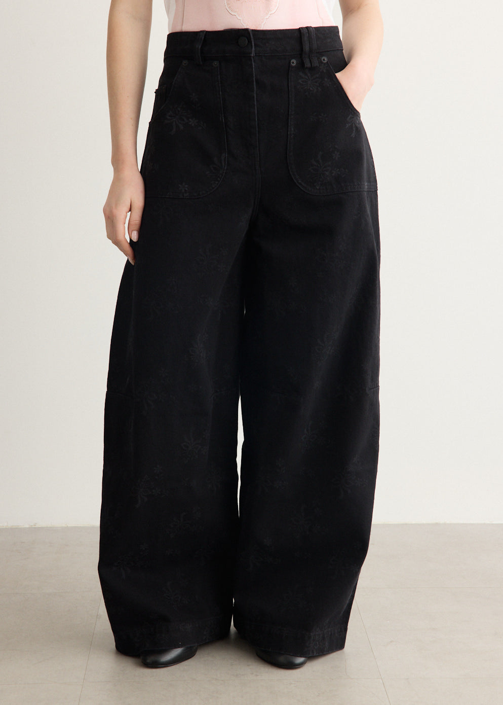 Wide Leg Utility Curve Jeans