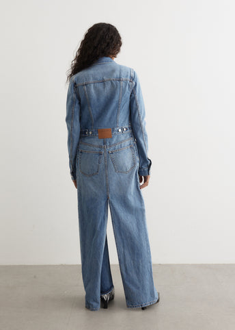 Tie Front Denim Trucker Jacket
