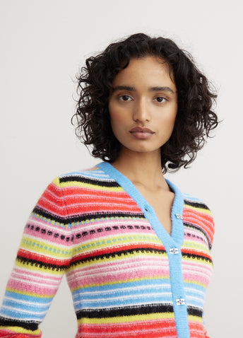 Soft Wool Stripe Cardigan