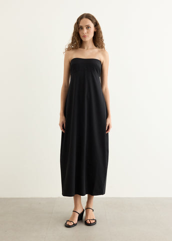 Wool Strapless Cocoon Dress