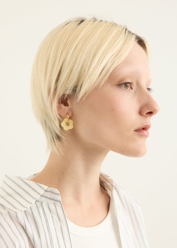 Medium Hoop And Resin Flower Earrings