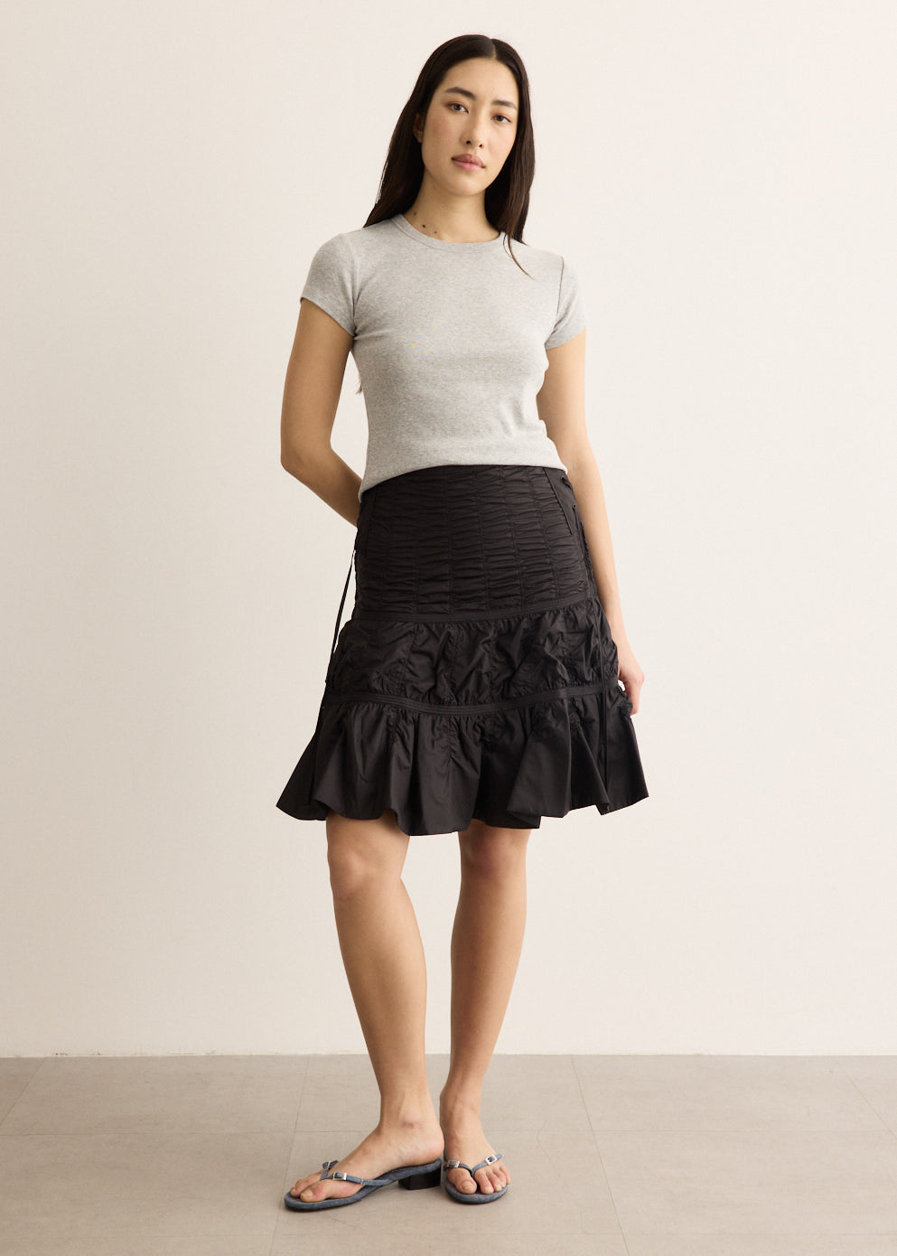 Padded Shirring Skirt