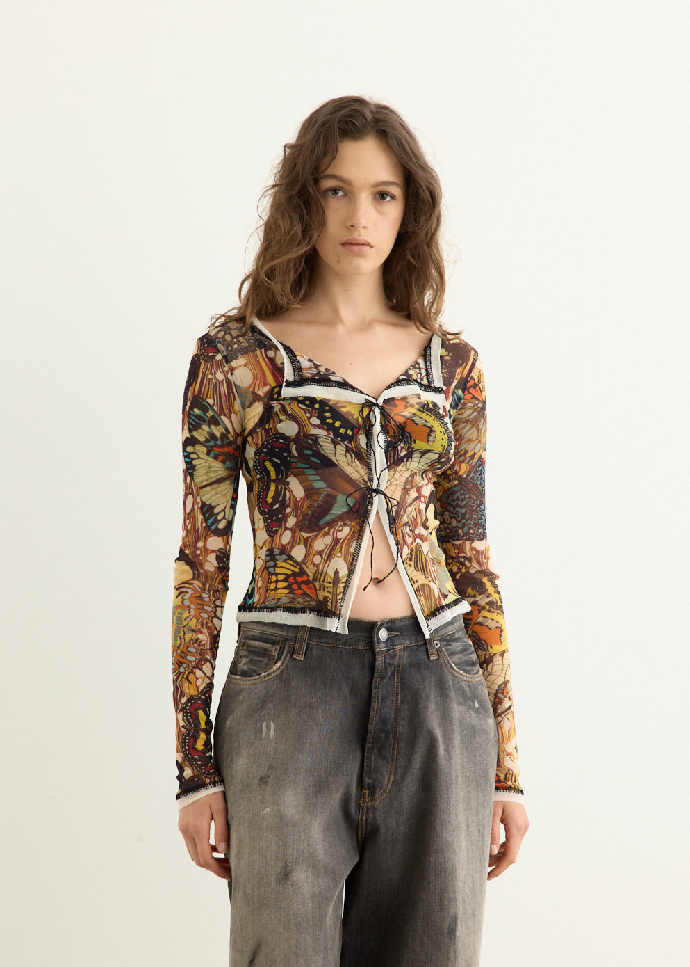 Re-Edition Mesh Long Sleeve Cardigan