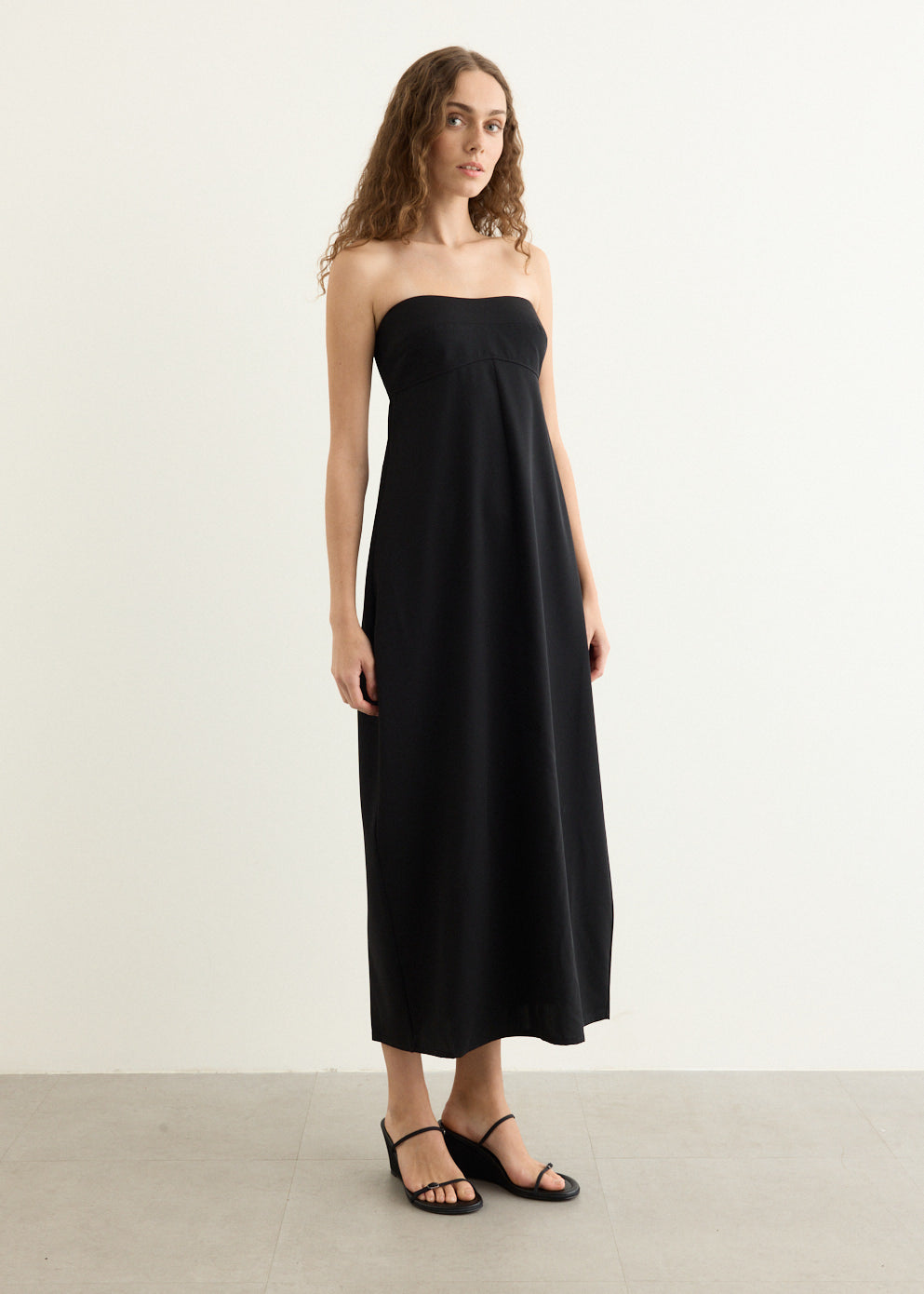 Wool Strapless Cocoon Dress