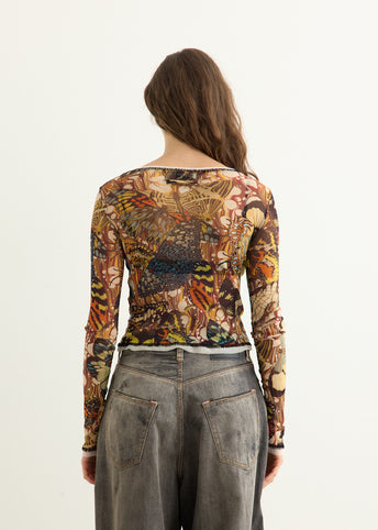 Re-Edition Mesh Long Sleeve Cardigan