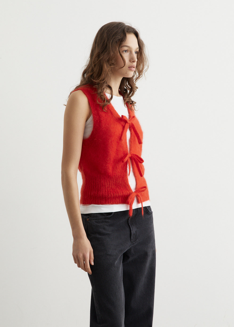 Light Mohair Tie String Vest