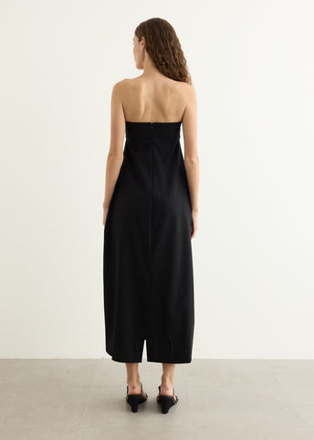 Wool Strapless Cocoon Dress