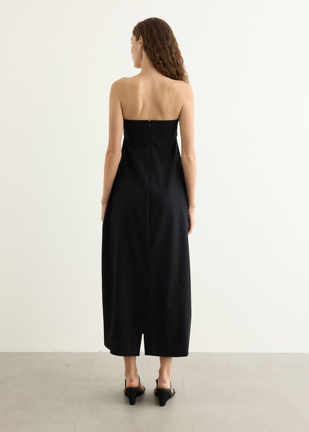 Wool Strapless Cocoon Dress