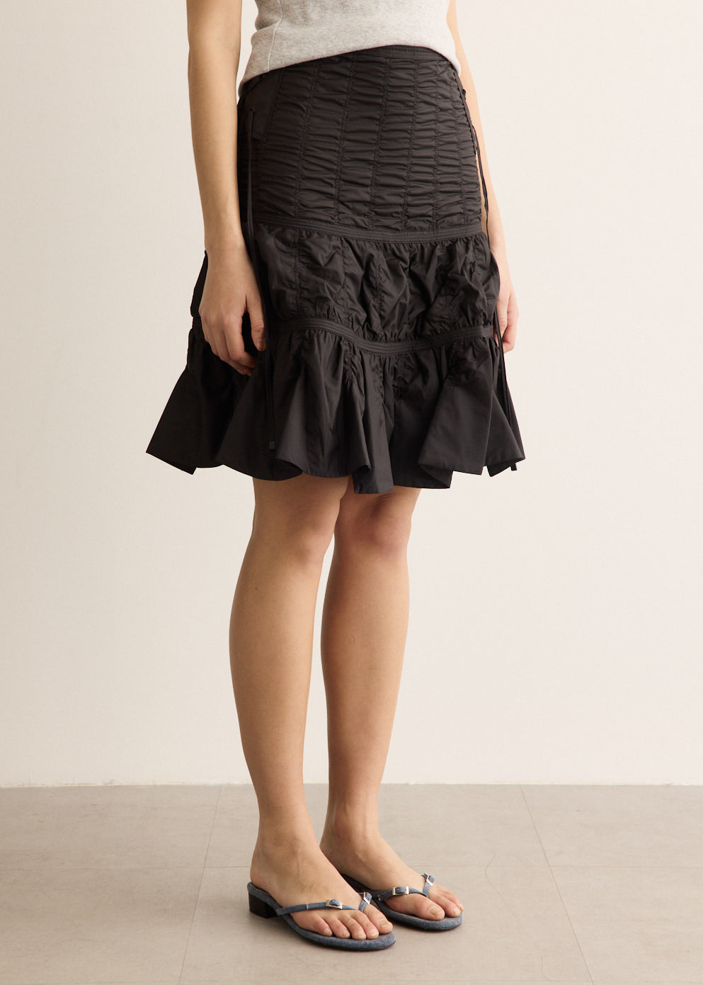 Padded Shirring Skirt