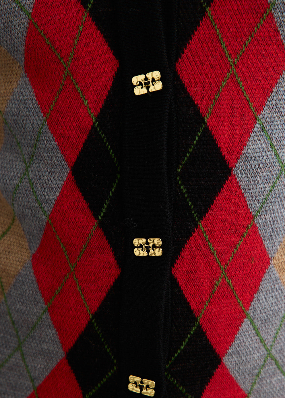 Fine Merino Argyle Cardigan