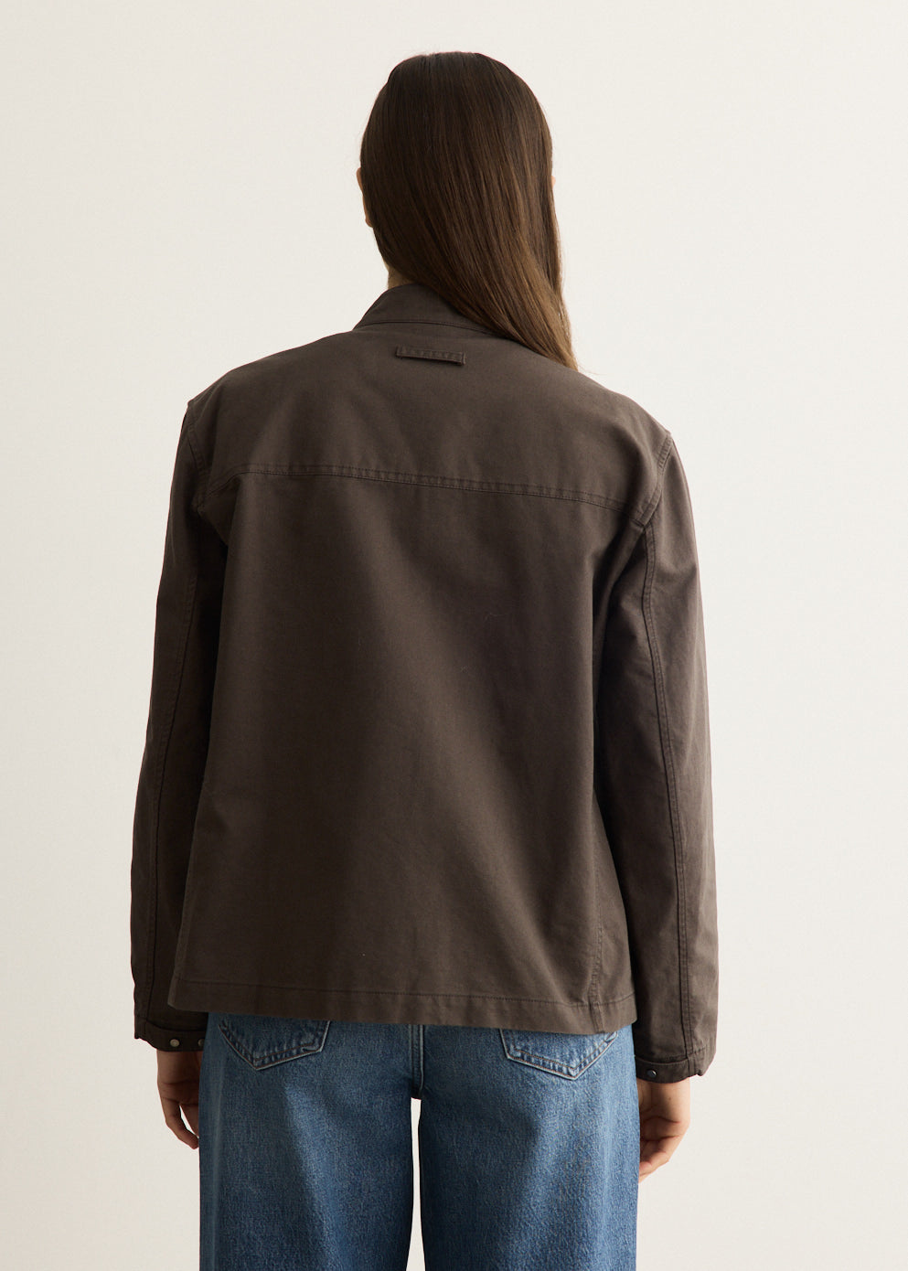 Washed Cotton Biker Jacket