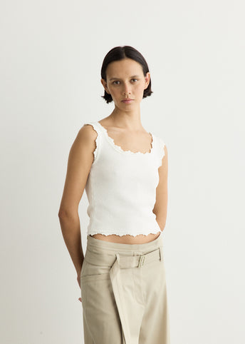 Lace Edge Sleeveless Knit Top