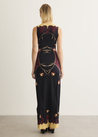 Floral Print Sleeveless Maxi Dress