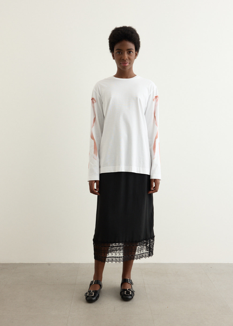 Ribbon Bow Tail Long Sleeve T-Shirt