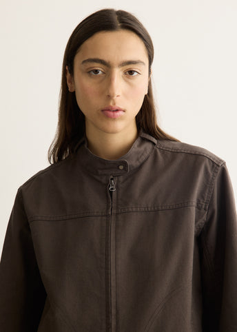 Washed Cotton Biker Jacket
