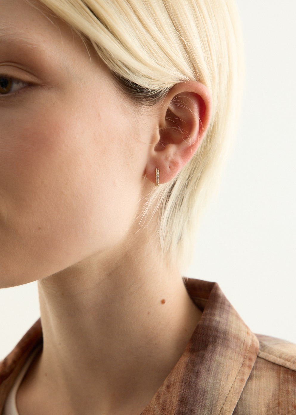 Simple Crystal Hoop Earrings