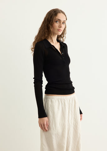 Petit Polo Knit Top