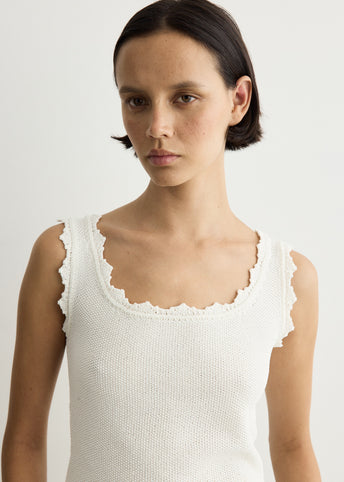 Lace Edge Sleeveless Knit Top