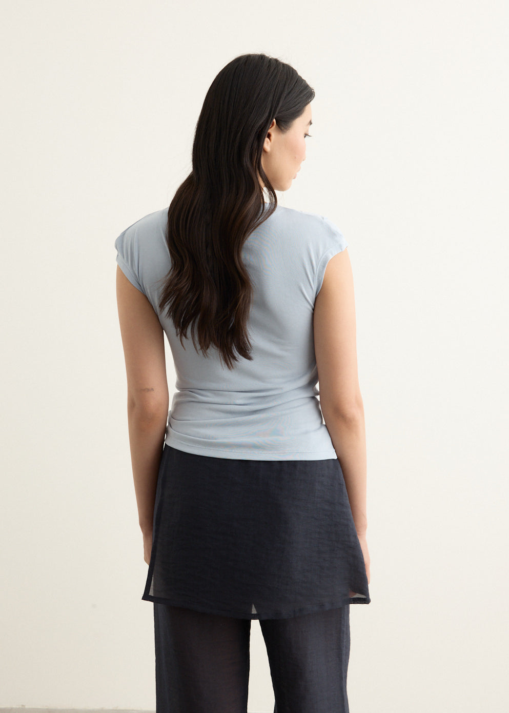 Agent Cap Sleeve Gathered Top