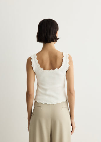 Lace Edge Sleeveless Knit Top