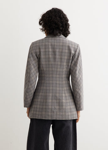 Ganni checked cady blazer deals