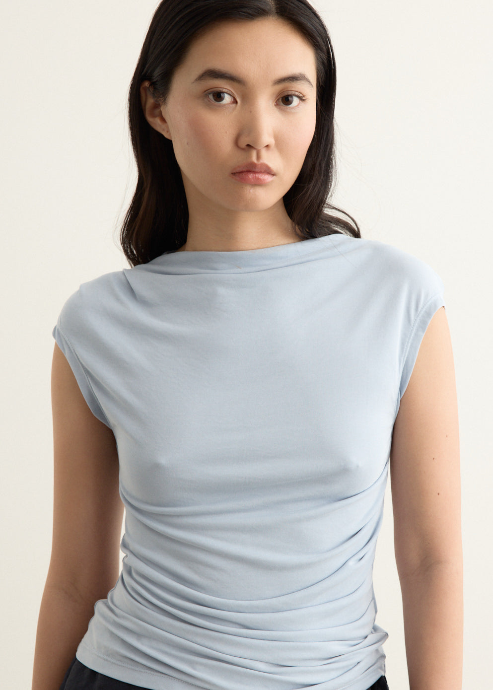 Agent Cap Sleeve Gathered Top