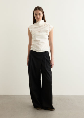 Stretch Cotton Ruched Top