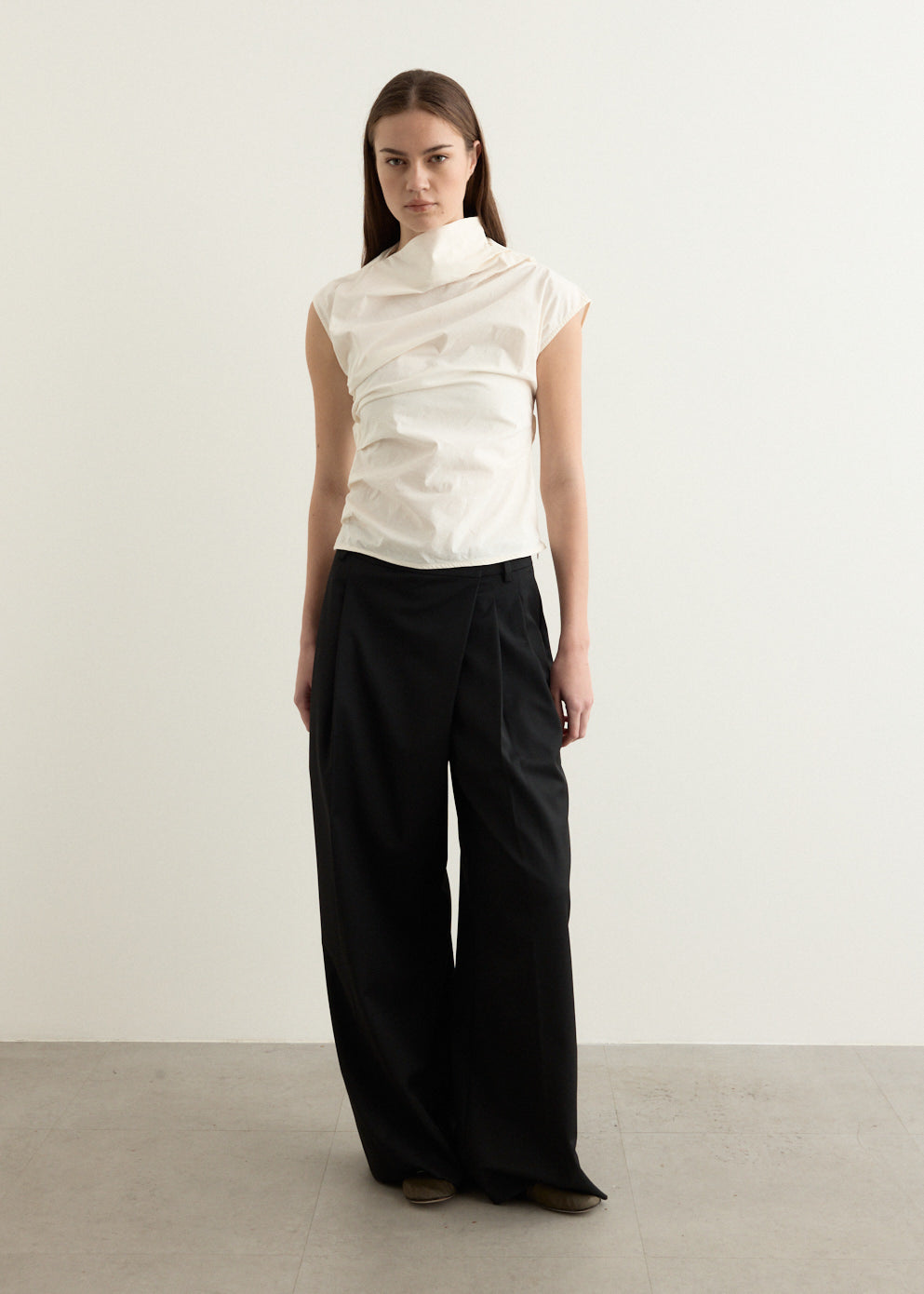 Stretch Cotton Ruched Top