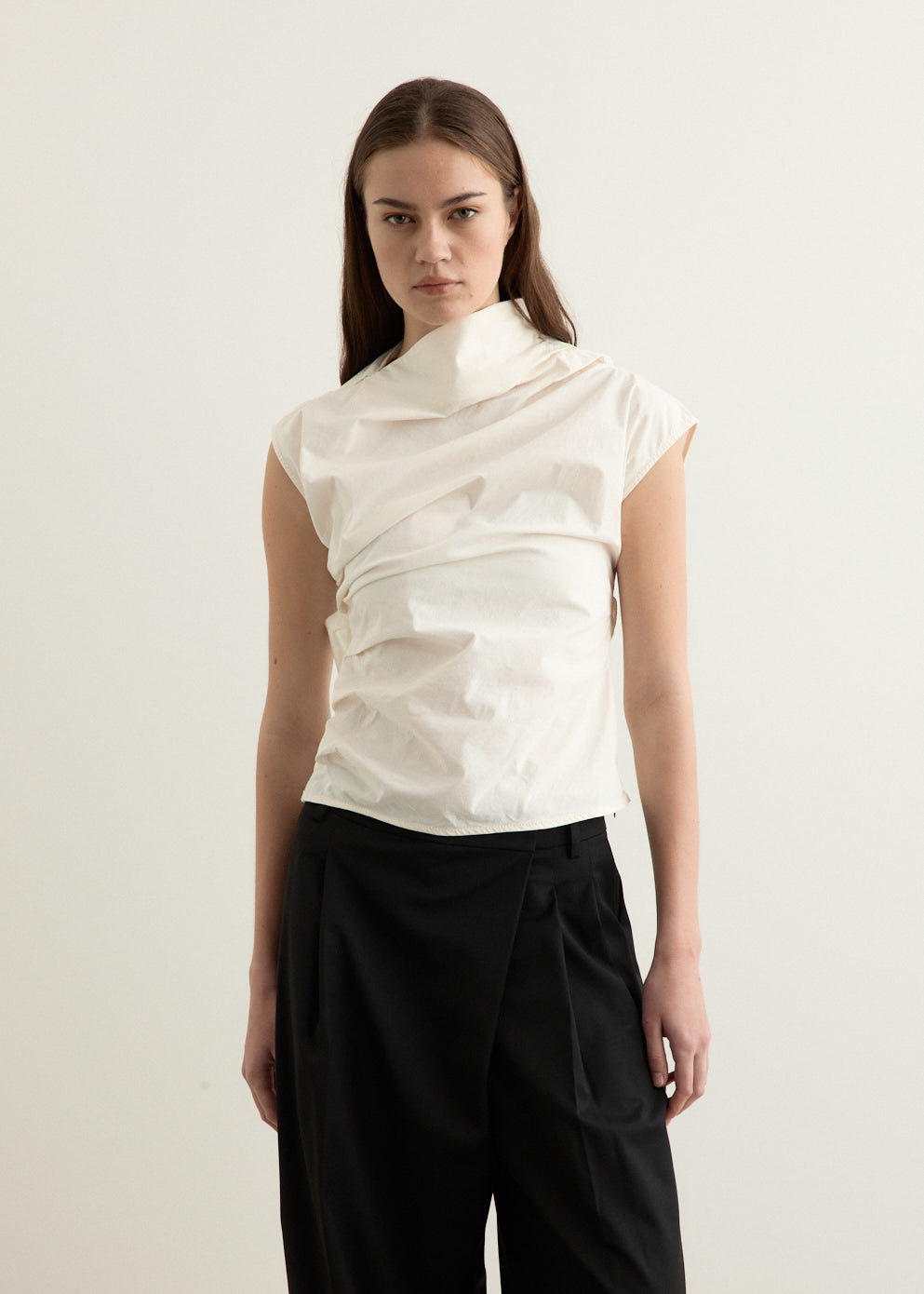 Stretch Cotton Ruched Top
