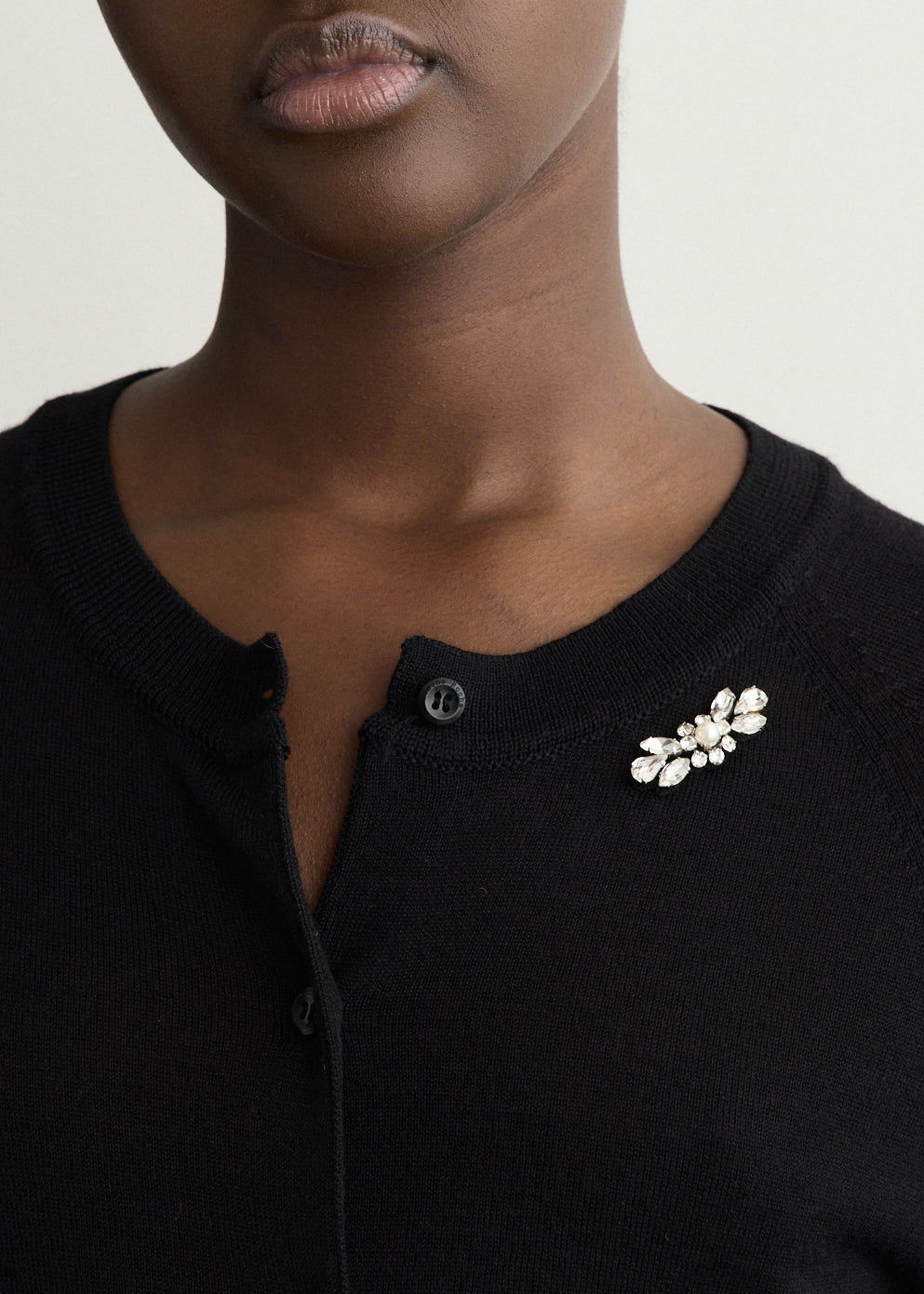 Embellished Cropped Merino Silk Cardigan