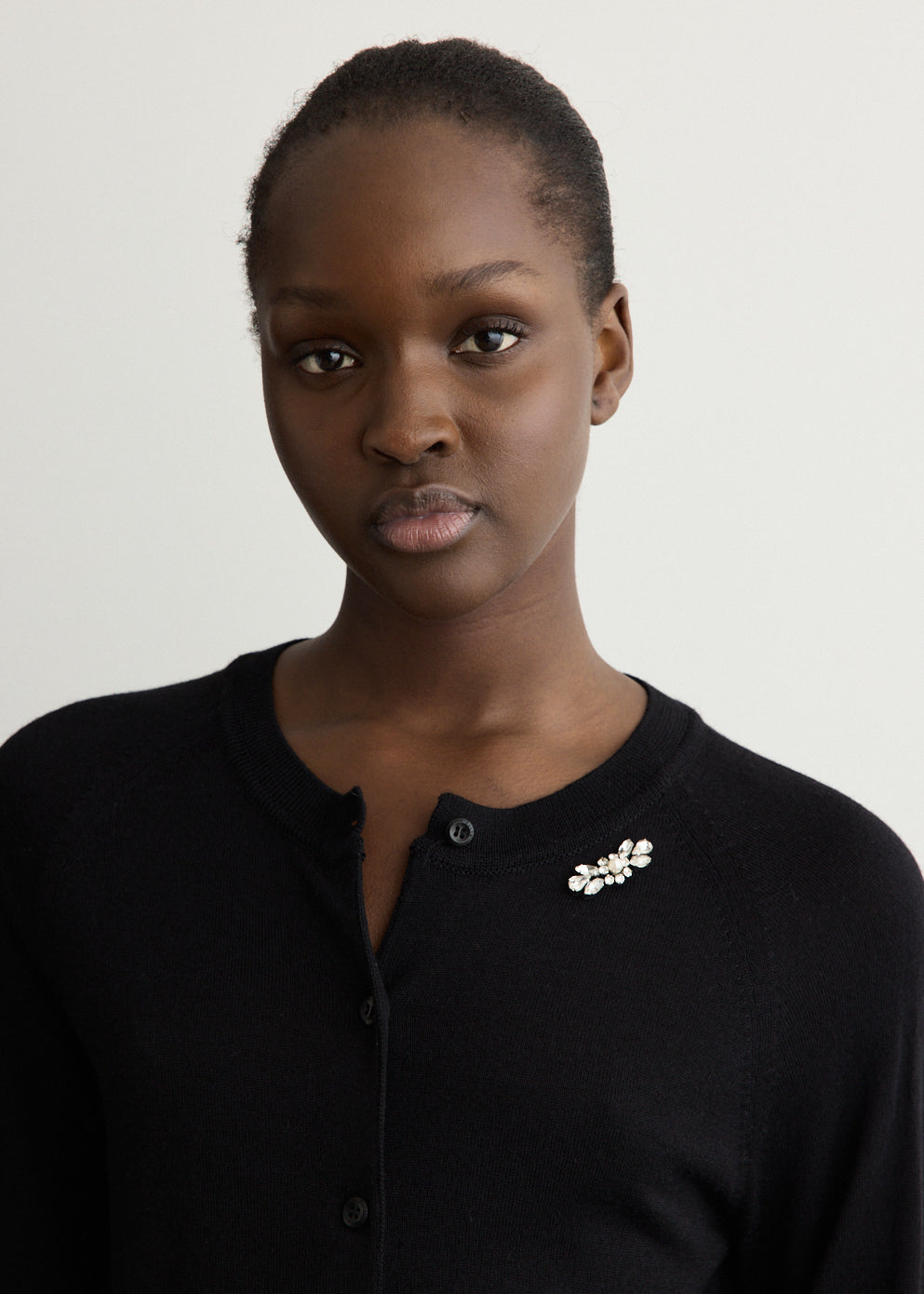 Embellished Cropped Merino Silk Cardigan
