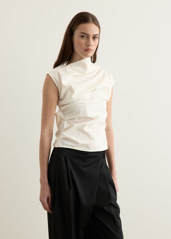 Stretch Cotton Ruched Top