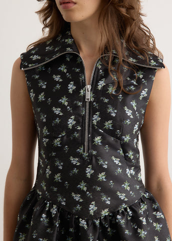 Floral Jacquard Midi Dress