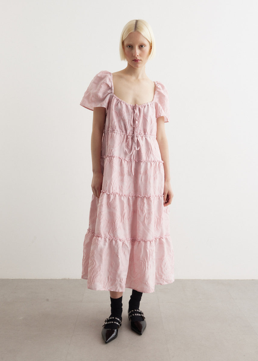 GANNI Textured cloqué mini dress ピンク Textured Cloque Mini Dress