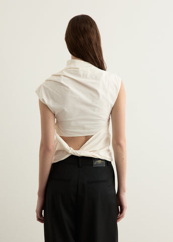 Stretch Cotton Ruched Top