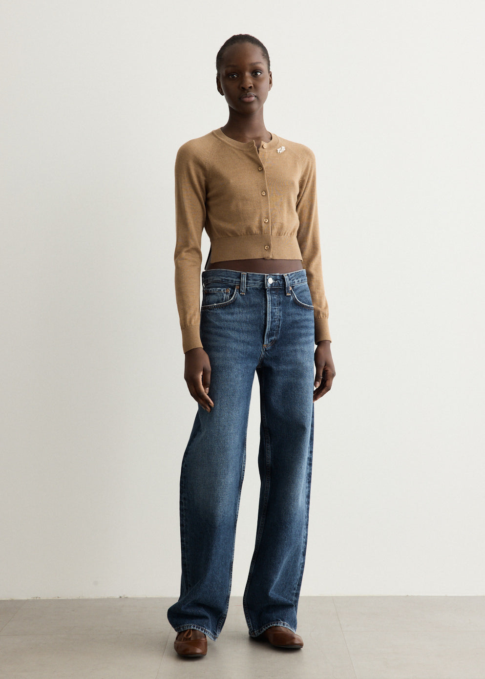 Embellished Cropped Merino Silk Cardigan