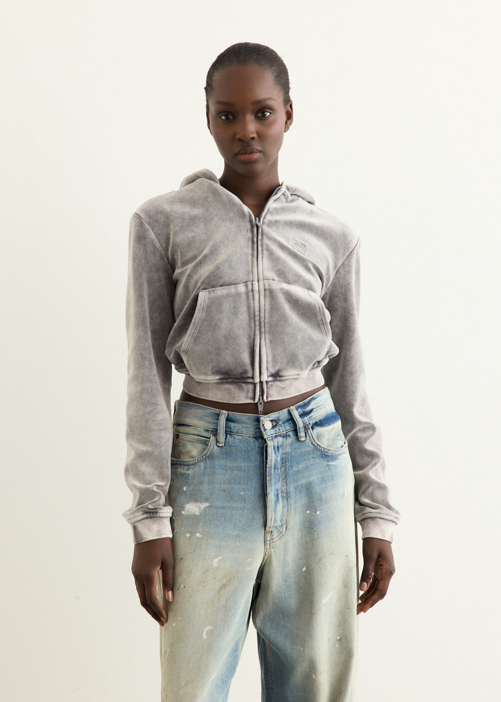 Shrunken Zip-Up Hoodie