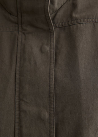Washed Cotton Rib-Collar Jacket
