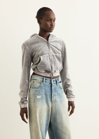 Shrunken Zip-Up Hoodie