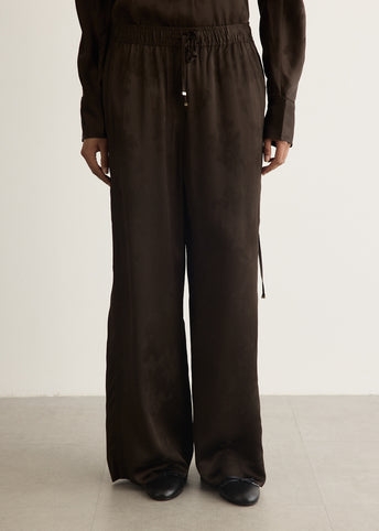 Fluid Satin Jacquard Elasticated Pants