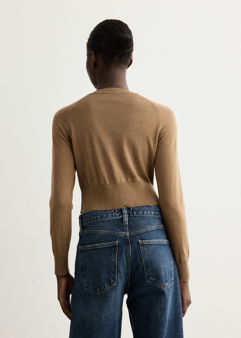 Embellished Cropped Merino Silk Cardigan